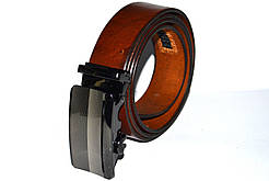 Шкіряний ремінь унісекс коричневий автомат 1200х35 мм