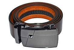 Шкіряний ремінь унісекс коричневий автомат 1200х35 мм