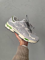 Сірі замшеві жіночі кросівки Asics Gel-NYC Cloud Grey Демісезонні Асікс Гель