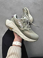 Оливкові демісезонні текстильні чоловічі кросівки Hoka Skyline-Float X Khaki/Beige