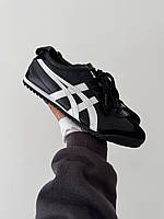 Чорні шкіряні чоловічі кросівки Asics Onitsuka Tiger Mexico Демісезонні кеди Асікс Тайгер