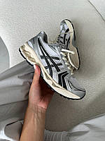 Білі текстильні жіночі кросівки Asics Gel-Kayano 14 White Silver Black Демісезонні Асікс Гель Каяно