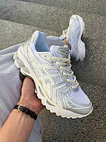 Білі текстильні чоловічі кросівки Asics Gel-Kayano 14 White Silver Black Демісезонні Асікс Гель Каяно