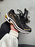 Чорні шкіряні чоловічі кросівки Asics Gel-Preleus Демісезонні Асікс Гель