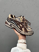 Коричневі шкіряні жіночі кросівки Asics Gel-Preleus Beige/Brown/Grey Демісезонні Асікс Гель