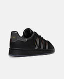 Чорні шкіряні чоловічі кросівки ADIDAS SUPERSTAR x DIME - демісезонні адідас, фото 3