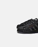 Чорні шкіряні чоловічі кросівки ADIDAS SUPERSTAR x DIME - демісезонні адідас, фото 6