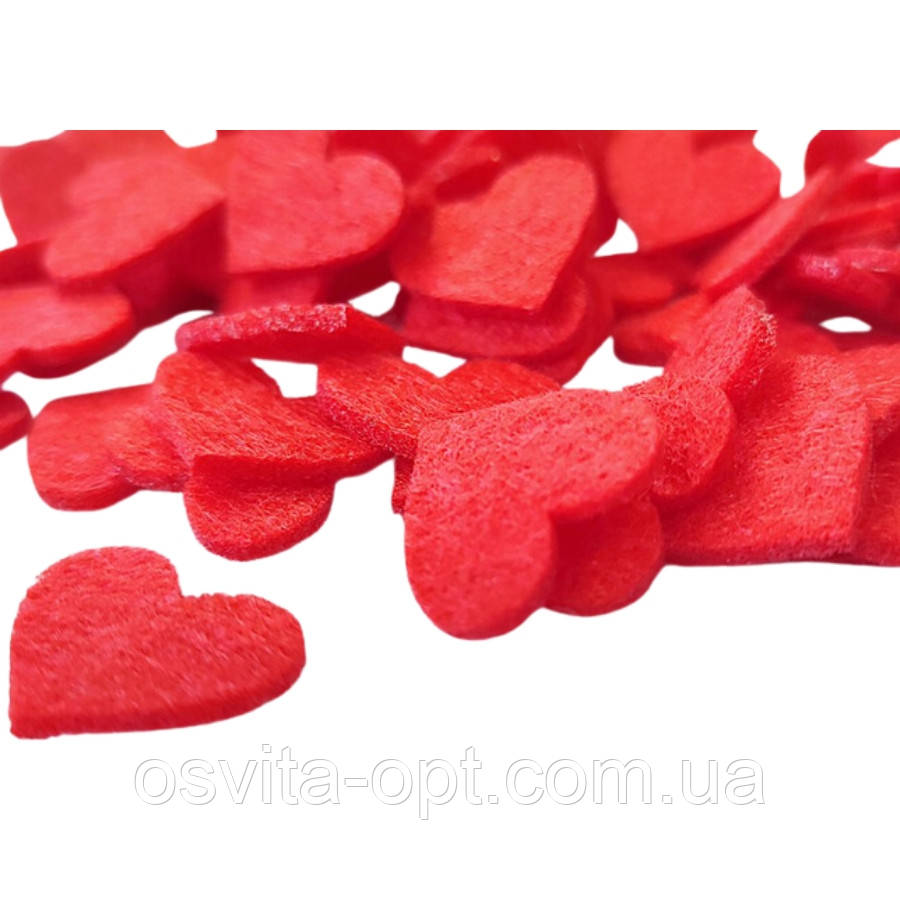 Виріб із фетру "Серечка" 2*1,5 см 10 шт