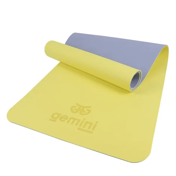 Килимок для фітнесу та йоги нековзкий двошаровий TPE+TC 183 × 61 см товщина 6 мм Gemini Sport, фото 1