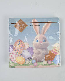 Серветки паперові пасхальні (ЗЗХЗЗ, 18 шт.) "Пасхальний кролик" Luxy (1 пачка)