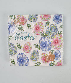 Великодня паперова двошарова серветка (ЗЗЗХЗ, 16 шт.) La Fleur "Ніжні пісанки "715 (1 пачка)