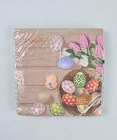 Великодня паперова двошарова серветка (ЗЗЗХЗ, 16 шт.) La Fleur "Пасхальний натюрморт"739 (1 пачка)