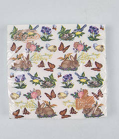 Великодня паперова двошарова серветка (ЗЗЗХЗ, 16 шт.) La Fleur "Пасхальні мотиви "623 (1 пачка)