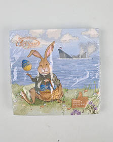 Великодня паперова двошарова серветка (ЗЗЗХЗ, 16 шт.) La Fleur "Яйце перемоги"876 (1 пачка)