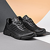 Чоловічі шкіряні кросівки (натуральна шкіра) чорні демісезонні для чоловіків на весну осінь, розміри 40-45, фото 2