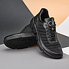 Чоловічі шкіряні кросівки (натуральна шкіра) чорні демісезонні для чоловіків на весну осінь, розміри 40-45, фото 6