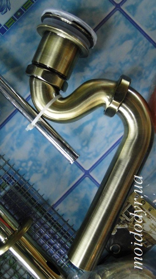 Сифон без переливу латунний для ванни W10 BR (латунь, бронза) в наявності