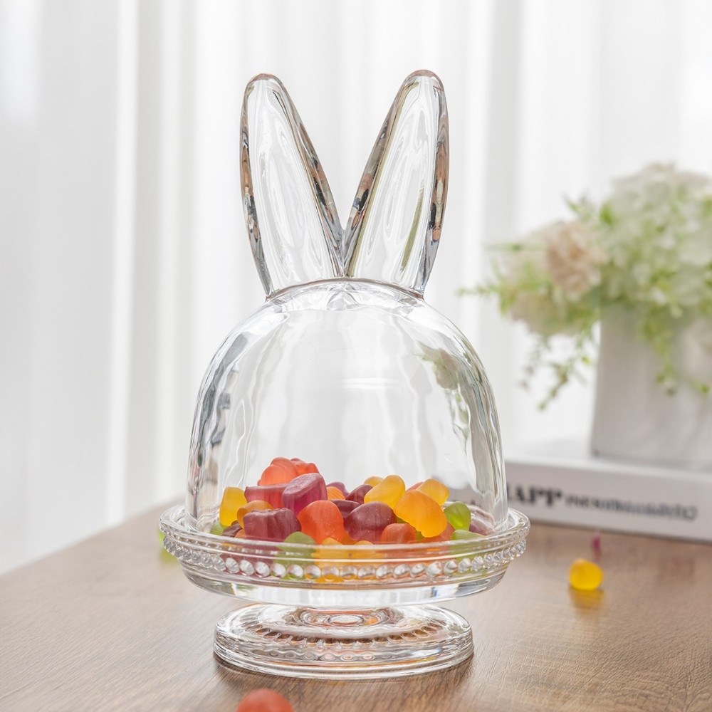 Ємність скляна для зберігання з кришкою Кролик 12х12х18 см 15100-009
