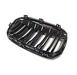 Решітка радіатора BMW X1 F48 F49 дорестайлінг M Performance чорні глянцеві двореберні ніздрі БМВ, фото 4