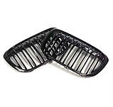 Решітка радіатора BMW X1 F48 F49 дорестайлінг M Performance чорні глянцеві двореберні ніздрі БМВ, фото 2