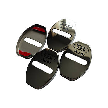Накладки на дверний замок срібло із логотипом Audi 01