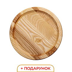 Кругла дошка 25 см сервірувальна для подачі нарізок та м'яса Wood Lugi
