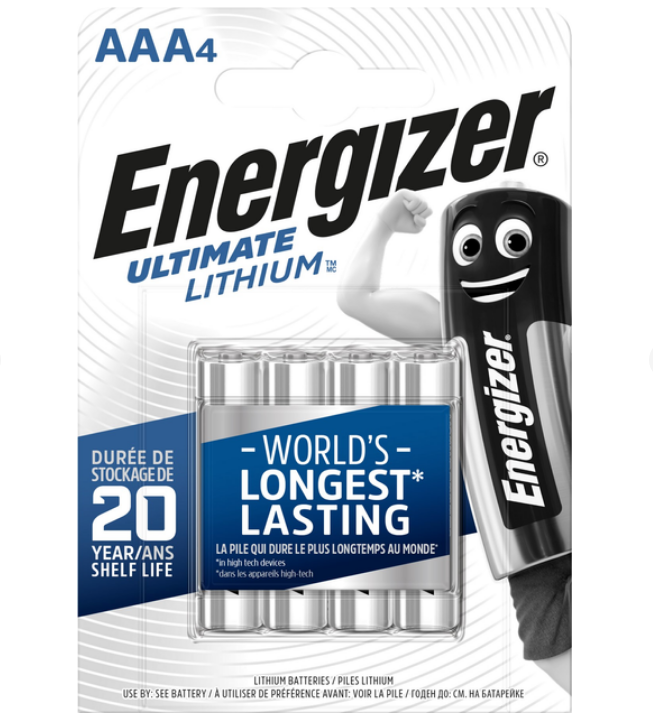 Батарейки літієві ААА Energizer Ultimate Lithium AAA FR03 7638900273267