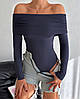 Р-ри 42-48 Трикотажне жіноче боді з відкритими плечима, фото 5
