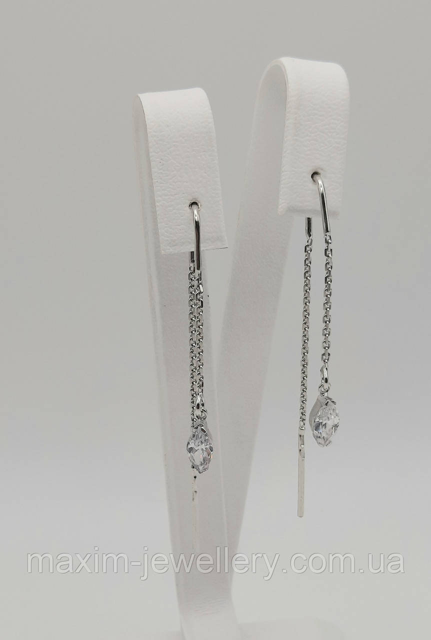 Сережки - протяжки зі срібла, фото 1