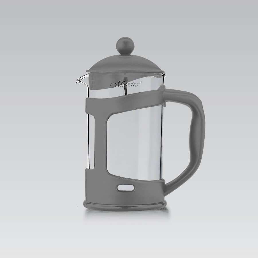 Френч-прес 1 л Maestro MR-1665-1000-GRAY сірий скляний заварник для чаю та кави