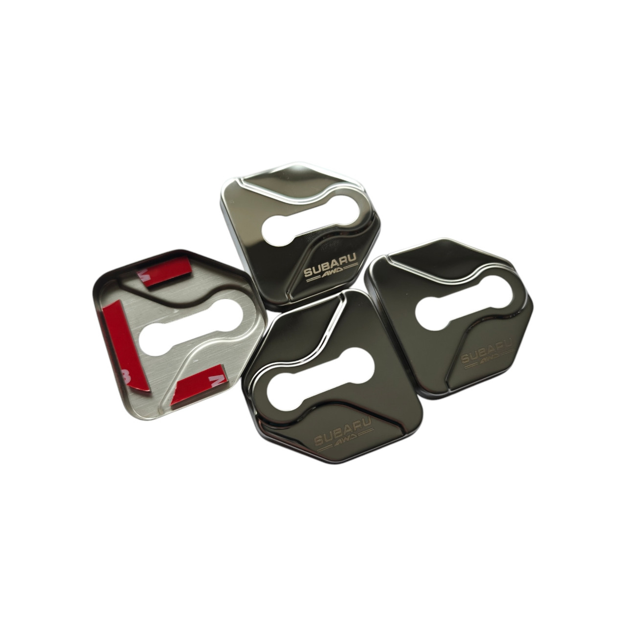 Накладки на дверний замок срібло із логотипом Subaru 01, Legacy, Outback, Forester, Impreza, фото 1