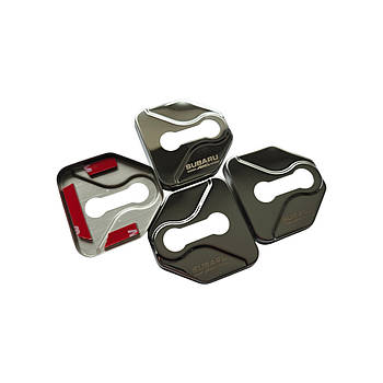 Накладки на дверний замок срібло із логотипом Subaru 01, Legacy, Outback, Forester, Impreza