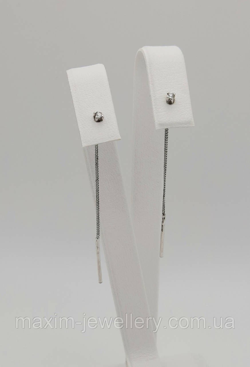 Сережки - протяжки зі срібла, фото 1