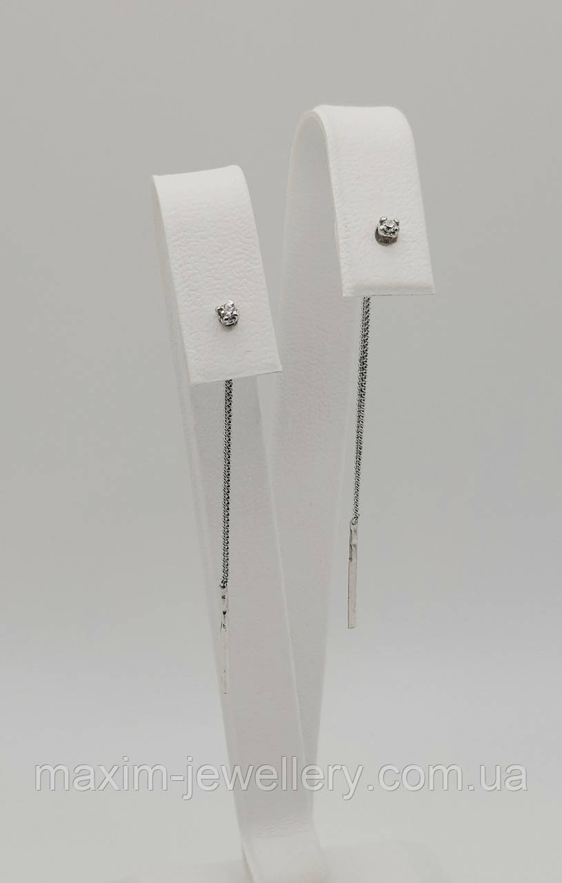 Сережки - протяжки зі срібла, фото 1