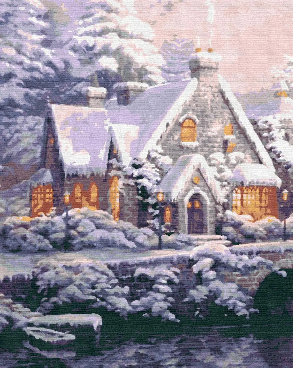 Картина за номерами Пейзаж. Будинок взимку 40*50 см Riviera Blanca RB-0318