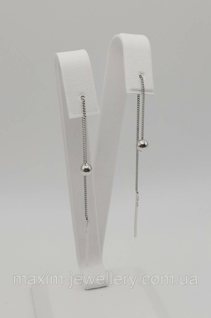 Сережки - протяжки зі срібла, фото 1