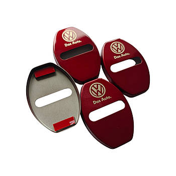 Накладки на дверний замок червоні із логотипом Volkswagen