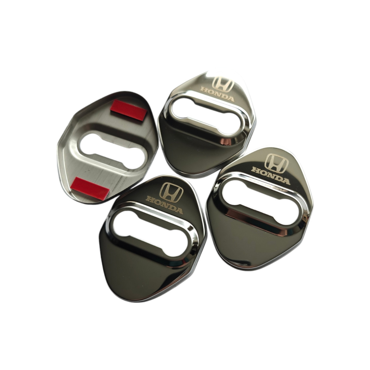 Накладки на дверний замок срібло із логотипом Honda Civic Fit Jazz Accord Pilot CR-V Odyssey Passport City HR-V Spirior, фото 1