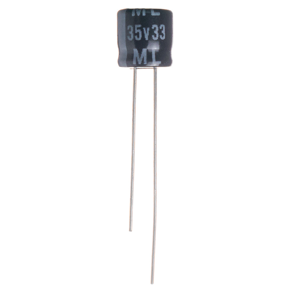 Конденсатор електролітичний 33мкФx 35 В, 105 °C, 6,3x7