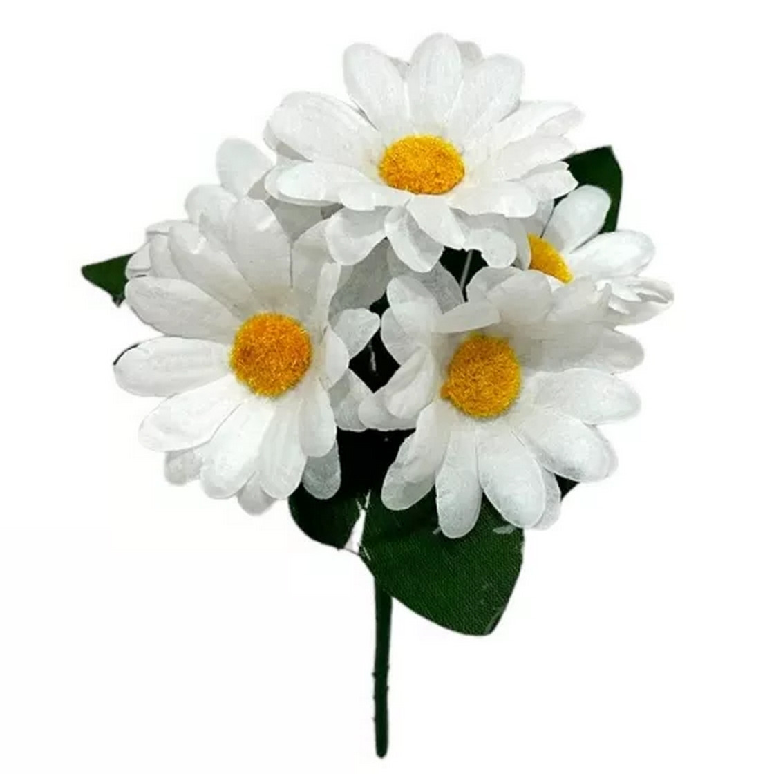 Штучні квіти букет ромашки білі заливки, 18 см (100 шт. в уп), фото 1