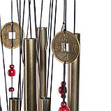 Музика вітру, великі дзвіночки для музики вітрів, "Wind chime Qianqian". Дерево, латунь, мідь. 65 см!, фото 6