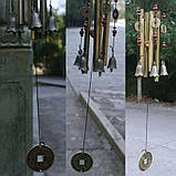 Музика вітру, великі дзвіночки для музики вітрів, "Wind chime Qianqian". Дерево, латунь, мідь. 65 см!, фото 4