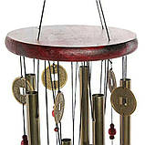 Музика вітру, великі дзвіночки для музики вітрів, "Wind chime Qianqian". Дерево, латунь, мідь. 65 см!, фото 7