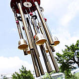 Музика вітру, великі дзвіночки для музики вітрів, "Wind chime Qianqian". Дерево, латунь, мідь. 65 см!, фото 8