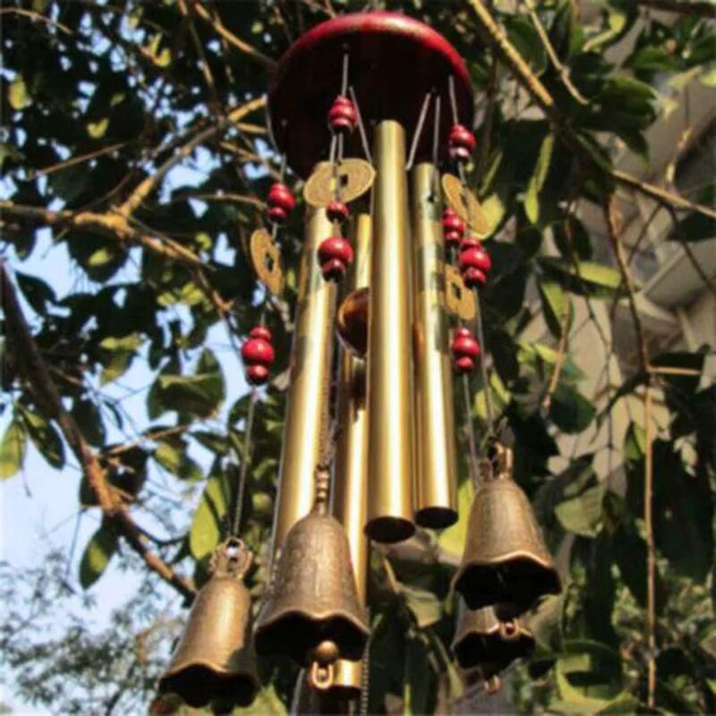 Музика вітру, великі дзвіночки для музики вітрів, "Wind chime Qianqian". Дерево, латунь, мідь. 65 см!