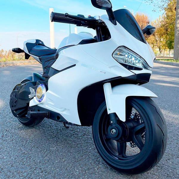 Дитячий електромотоцикл Ducati (білий колір), фото 1