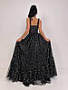 Красива жіноча сукня-бюст'є з пишною спідницею із сітки довжина максі Smb9296, фото 7