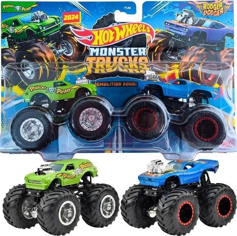 Набір машинок Hot Wheels Monster trucks Rodger Dodger vs Poison Pinto 1:64 FYJ64/HWN70