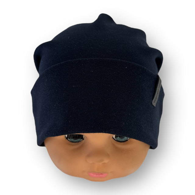 Шапка трикотажная для мальчика с отворотом детская