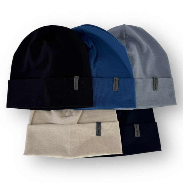 Шапка трикотажная для мальчика с отворотом детская